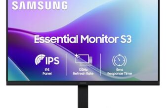 Samsung 22″ (55.88 cm) 120hz Flat Monitor|IPS Panel|FHD 1080p (1920 x 1080)|120 Hz|5 ms|Dual HDMI Ports (2EA)|Super Slim Borderless Design|Game Mode|Eye Saver Mode|Wall Mountable|LS22F320GAWXXL|Black