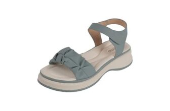 Metro Women’s Chic Blue Ruched Faux Leather Ankle-Strap Sandals for All-Day Comfort UK/3 EU/36 (44-220)