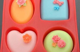 Clazkit Silicone Soap Mold 4-in-1 | Round, Square, Oval & Heart Shape Mould | Multi-Purpose for Soap, Bath Bombs, Candle, Cake & Pastry | Multicolor (Pack of 1)