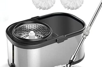 Rokoo 360 Degree Spin Stainless Steel Bucket Mop (Silver)