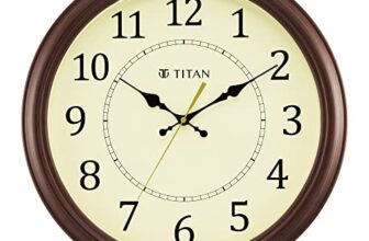 Titan Classic Off White Wall Clock Silent Sweep Technology – 42 cm x 42 cm (Large)