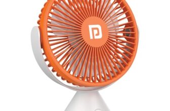 Portronics Aero Breeze Portable table Fan 178mm, USB Rechargeable Fan, 3 Speed Airflow, Battery Powered Silent Operation, 4 Hours Back Up, 360° Rotatable USB Fan, BLDC Fan for Kitchen,Office,Home