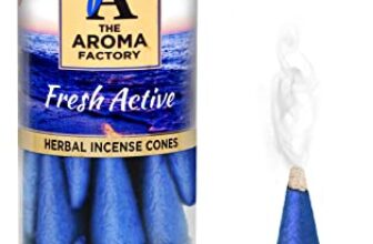 The Aroma Factory Incense Dhoop Cone for Pooja, Fresh Active (100% Herbal & 0% Charcoal) 1 Bottle x 30 Cones