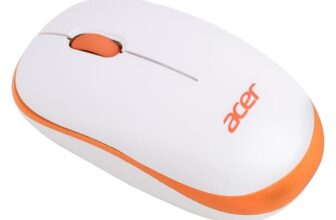 acer Wireless Mouse (1600 DPI/2.4 GHz Wireless Frequency/Optical Sensor/USB Dongle) | Color: White/Orange