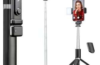DR VAKU® Selfie Stick Tripod Stand with Fill Light & Wireless Remote, 69.6 inch/174CM Extendable Bluetooth Long Selfie Stick Compatible with iPhone & Android, Best for Vlogging, Reels & Travel