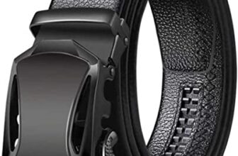 ZORO Men’s Vegan Leather Belt for Men, Formal/Casual,Autolock,Black | Fit on up to 40 Inches Waist size (BLACK 58-BK72, 1)