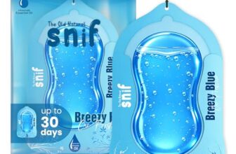 The Old Natural Car Air Freshener Hanging – Snif Gel Car Perfume, Essential Oil Based Long Lasting Car Fragrance (30–45 Days), Odor Eliminator Auto Air Freshener for Car – Breezy Blue