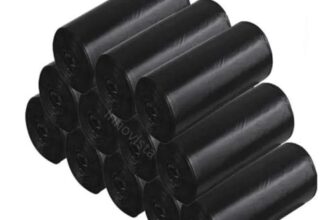 Innovista Polyethylene Premium Garbage Bags 180 Pcs – Medium Size 19 x 21 Inches|Leakproof|Odour Free|Strong Garbage Bags Medium Size – Pack of 6|30 Pieces Each, Black