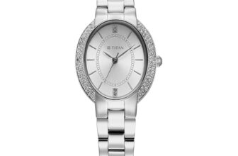 Titan Metro Quartz Analog Silver Dial Stainless Steel Strap Watch for Women
