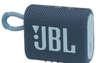 JBL Go 3, Wireless Ultra Portable Bluetooth Speaker, Pro Sound, Vibrant Colors with Rugged Fabric Design, Waterproof, Type C (Without Mic, Blue)