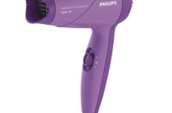Philips India’s No.1 Hair Styling Brand -Hair Dryer 1000W |Blow Dry for Men & Women | 2 Heat Settings| ThermoProtect tech |Travel-Friendly, Quick Dry, Frizz Control | For Indian Hair |HP8100/46 Purple