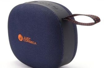 JUST CORSECA Seagle 30W Wireless Bluetooth Speaker | Bluetooth 5.3 | 30 Hours Playtime | TWS Stereo Sound | USB, TF Card, FM & AUX Playback | Splash Proof Portable Speaker with 2400mAh Battery (Blue)