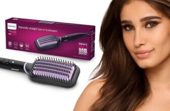 Philips India’s No.1 Hair Styling Brand -Hair Straightener Brush, Naturally Straight in 5 Mins,5X Less Frizz,SilkProtect Keratin Tech,Triple Bristle Fast 50s Heatup,Scalp Protect,For Indian Hair,BHH880