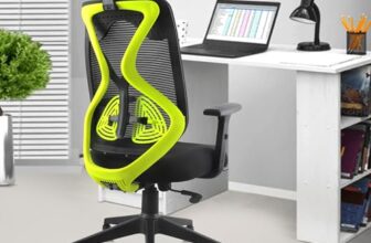 ASTRIDE Ergofit Ergonomic Office Chair for Home | 3-Years Warranty | 2D Headrest, Adjustable Arms & Lumbar Support | Tilt Lock Mechanism [Heavy Duty Nylon Base, Neon Green-Black]