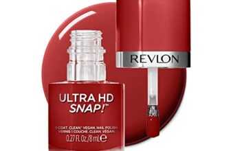REVLON Ultra HD Snap Nail Polish, Glossy Nail Color, 100% Vegan Formula, No Base and Top Coat Needed, 014 Red and Real, 0.27 Fl Oz