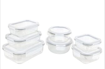 Signoraware Safe N Store Glass Container | Airtight & Leakproof | Microwave Safe | Ideal for Office Lunch, Meal Prep & Kitchen Storage (320ml+520ml+400ml+620ml+370ml+640ml+1.04ltr | Setof7 | Clear)