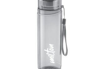 MILTON Hector 1000 Water Bottle, 1 Litre, Reusable Plastic Fridge Bottle, BPA Free and Leak Proof Bottles for Travel, Work, Pack of 1, Grey