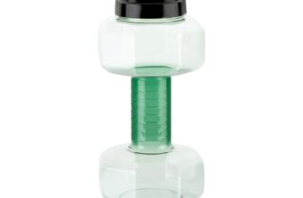 Attro Dumbbell Water Bottle 2 Liter Plastic Bottle with Grip Handle Stylish Bottle for Gym Lover BPA Free, Food Grade, Leakproof- Green