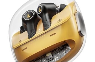 Boat Nirvana Crystl, Transparent Case,Spatial Audio, ANC(~32dB), 100Hrs Battery,4Mics ENx,App Support, Bluetooth Earbuds, TWS Ear Buds Wireless Earphones with mic (Yellow Pop)