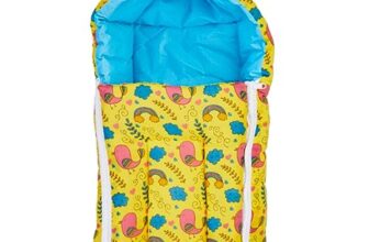 BUMTUM 0-6 Months New Born Baby Unisex Cotton Carry Bag/Sleeping Bag, 3 in 1 Baby Bed, Carry Nest for Infant, Bird Print (Yellow)