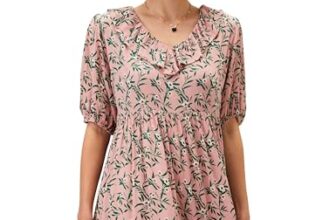 Amazon Brand – Eden & Ivy Women’s Crinkled Rayon Knee Length Tiered Dress_ENI-SS23-WDR-101_Pink_M