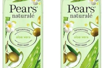 Pears Naturale Detoxifying Aloe Vera Body Wash 250 ml, 100% Natural Ingredients, Liquid Shower Gel with Olive Oil for Glowing Skin – Paraben Free (Pack of 2)