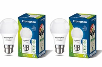 Crompton Dyna Ray LED Bulb | 5W | Cool Day Light | B22 Base | 180 Degree Coverage | 4kV Surge Protection | 440V High Voltage Protection | Pack of 2