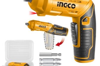 INGCO 4V Electric Cordless Screwdriver, Rechargeable Power Drill Driver Set, 4 N.m Max Torque, 240RPM, With Tool Box