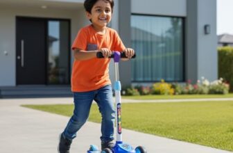 Toyzone Kids Kick Scooter – Foldable & Adjustable with Rear Brake, Skateboard Style – for Age 5+ Years, Toyzone Paw Patrol Kids Kick Scooter