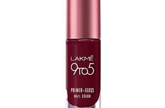 LAKMÉ 9To5 P+G Glossy Finish Nail Color Smokey Crimson 6Ml