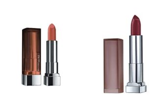 Maybelline New York Color Sensational Creamy Matte Lipstick, 696 Burgundy Blush, 3.9g And Maybelline New York Color Sensational Creamy Matte Lipstick, 657 Nude Nuance, 3.9g