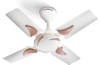 LONGWAY Creta P1 600 mm/24 inch Ultra High Speed 4 Blade Anti-Dust Decorative Star Rated Ceiling Fan (Ivory, Pack of 1).