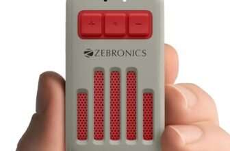 ZEBRONICS Clipper, 4 Watts, Wearable Bluetooth Speaker with Mic, Magnetic Clip-On, Upto 20 Hours Playback, Bluetooth v5.3, Carry Loop, Adventure & Travel Companion, Portable Speaker (Grey + Red)