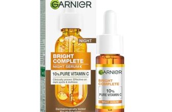 Garnier Bright Complete Night Vitamin C Serum With 10% Pure Vitamin C for Bright Skin, PM Routine Vitamin C Serum Suitable For All Skin Types, 15ml