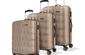 Aristocrat Comet 8 Wheel Set of 3 (Small+Medium+Large) Hard Case Trolley Bag | Combination Lock | Tough And Durable Polycarbonate Luggage | 3 Year International Warranty|Suitcase for Travel| Champagne