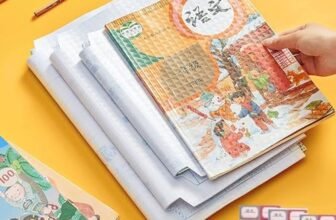 PANCA Transparent Self Adhesive Book Cover Film Sheets – 30 Pcs Waterproof Notebook & Textbook Protector Covers, 3 Different Sizes (10 Each), Clear Sticky Plastic Wrap for School & Office Use