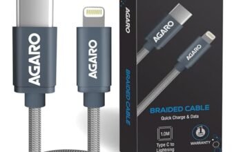 AGARO Blaze Type C to Lightning Nylon Braided cable 1M