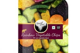 Forest Found Rainbow Vegetable Chips 200 gm | 11+ Exotic Blend | Made with Real Veggies, Light & Crispy Healthy Snack | No Palm Oil, Gluten-Free | Crunchy Crisps| 11 Mix Veggie (Pack-200g)