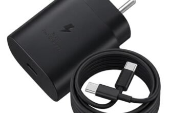 25W Charger for Samsung with Type-C to C Cable | Super Fast Charging for Galaxy S26/S25 Ultra, S24 FE, A56/A36/A16, M15/M17/M55 5G, F15/F55/Z Fold & S/A/M/F/Z Series Phones (Black) – BIS Certified