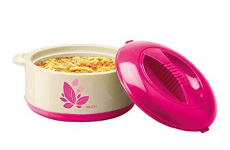 Milton Orchid 1000 Inner Stainless Steel Serving Casserole with Lid, PU Insulated Kitchen Hot Pot, Keeps Food hot & Fresh for Roti, Biryani, 790 ml, Pink