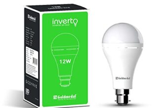 Goldmedal Inverto 12W B22 Emergency Rechargeable LED Bulb |Inverter Bulb for Home & Shops | Upto 4 Hour Back Up | Ideal for Power cuts | Energy Efficient |Cool Daylight(6500K)