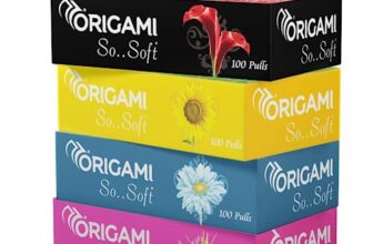 Origami So Soft 2 Ply Facial Tissue Ultra Soft, Skin Friendly & Highly Absorbent Face Tissues | Multipurpose Car, Home & Office Use | Pack of 4 (100 Pulls 800 Sheets)