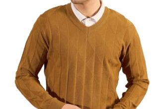 Pivl Men’s Winter Self Designed Casual Trendy and Warm Sweater_Mustard_M