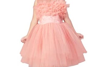 Aarika Girls Peach Round Neck Solid Frock (FK-1655-PEACH-18)
