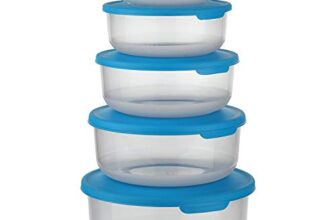 Asian Plastowares – 10000557 Plastic Super Seal Container, 500ml, 800ml, 1.25 Litre, 1.75 Litre, 2.5 Litre, Set of 5, Blue
