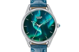 Sonata Poze 8 Quartz Analog Northern Lights Inspired Watch for Unisex with Blue Luminous Dial & Blue Leather Strap – SP70100SL01W