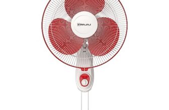 Bajaj Frore Neo 400 MM Wall Mount Fan | Wall Fan For Kitchen & Home | Smooth Oscillation | 100% Copper Motor | High Air Delivery | 3-Speed Control | Rust Free | 2-Yrs Warranty 【Red】