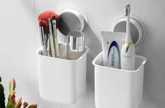 SHALVI Plastic Toothbrush Holders for Bathroom | Wall Mounted Toothbrush Holder | Toothbrush Holders for Toothbrushes | Bathroom Shelf for Wall (2 Toothbrush Holder)