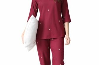 Ichaa Women’s Printed Rayon Night Wear Top and Bottom Night Suit Set