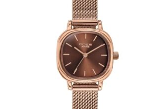 Sonata Poze 9 with Quartz Analog Brown Dial IPG Strap Watch for Women – SP80024WM02W